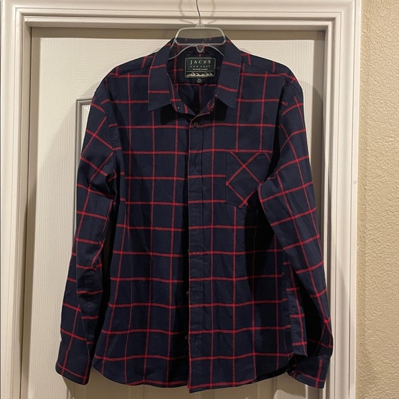 Jachs Other - Jachs Men's Navy and Red Plaid Button Down Shirt like new